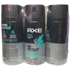 3 Pack Axe Apollo Antiperspirant Dry Spray 48H Anti Sweat 3.8oz 107g NEW
